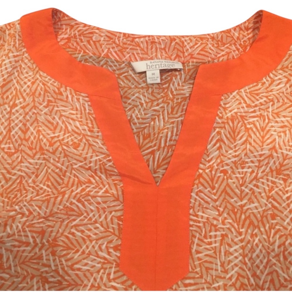 Banana Republic Orange Patterned Top - Picture 3 of 4